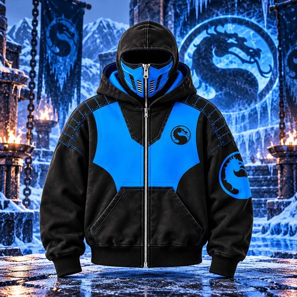 2026 H&M Mortal Kombat Scorpion Sub-Zero Zip-Up Mask Hoodie 8 2026 H&M Mortal Kombat Scorpion Sub-Zero Zip-Up Mask Hoodie