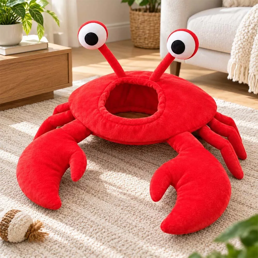 Red Plush Crab 2026 Christmas Costume For Pet Cats Dogs